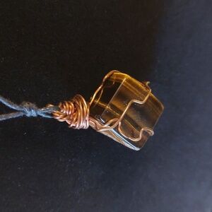 Wire-Wrapped Tigers Eye Pendant Necklace